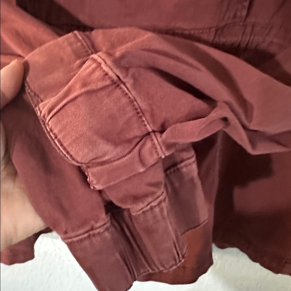 Tinsel Safari‎ Safari Wine Colored Hooded Jacket Full Zip W/ Cinch Waist Size L - Picture 12 of 12